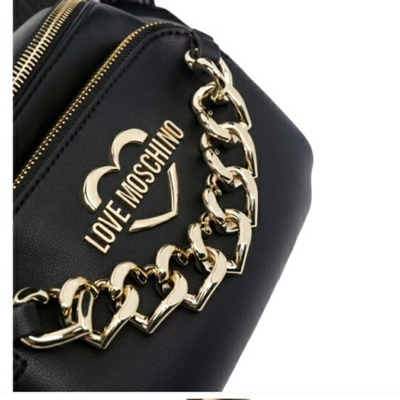 NWT Love Moschino heart chain faux leather belt bag authentic - Picture 9 of 13